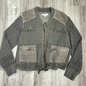 Sundance by Anthropologie Floral Rustic Fall Bomber Jacket Oversized Size PS